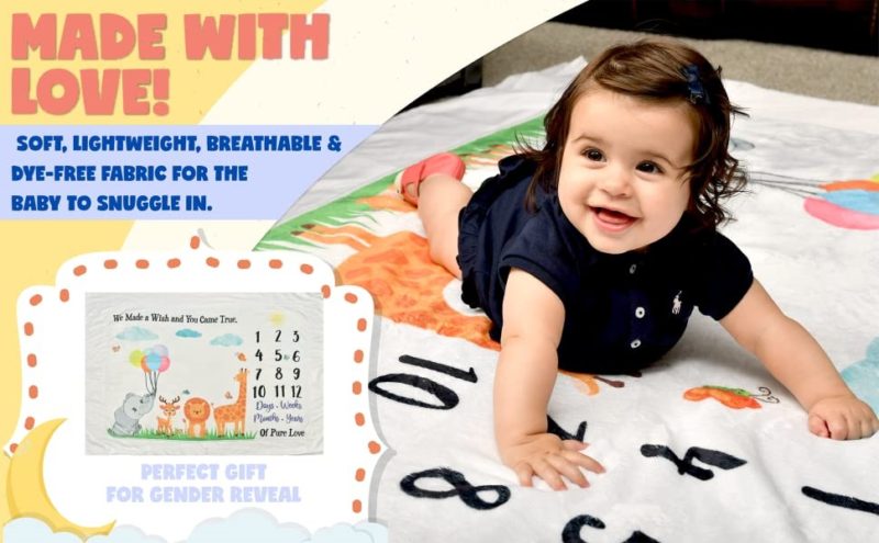 Baby Monthly Milestones Blanket by babyfefe
