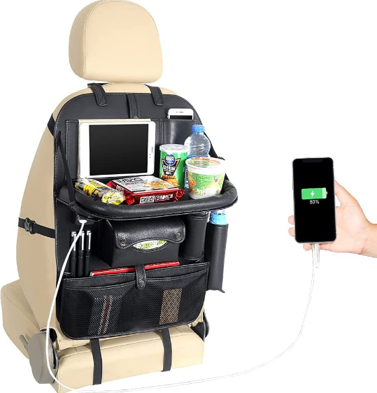 multifunctional car seat organizer with usb charging ports