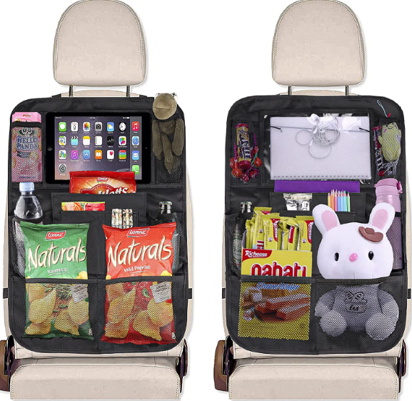 multifunctional car seat organizer with tablet holder
