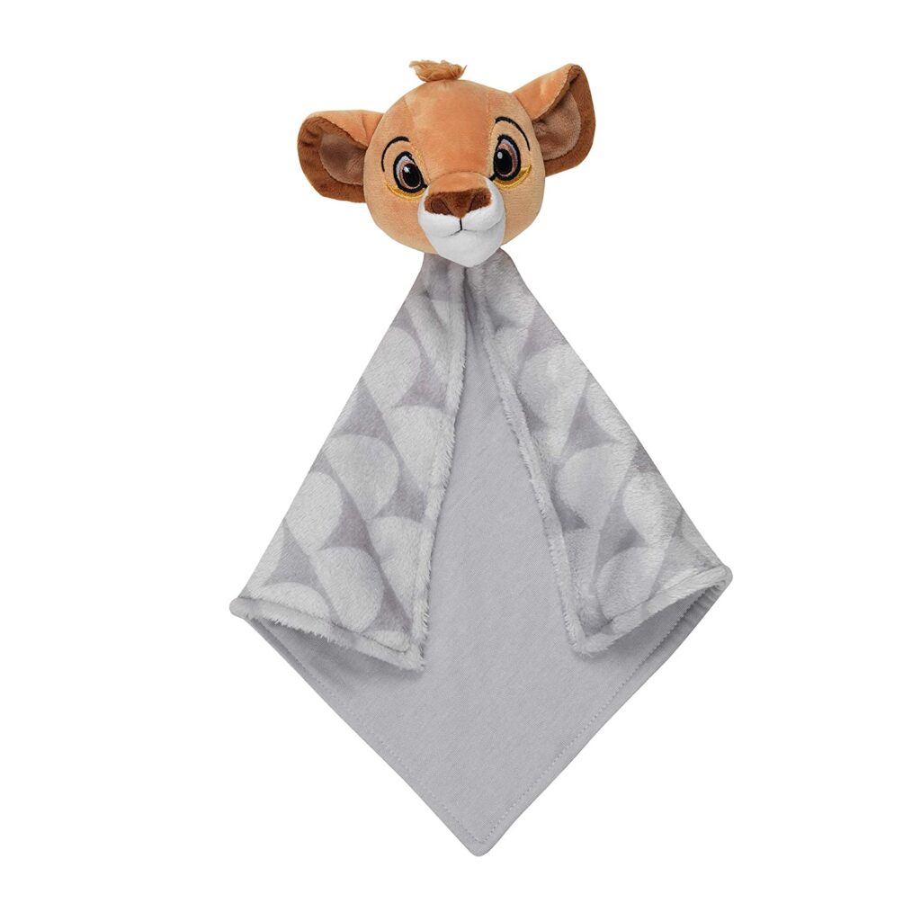 7. Lambs & Ivy Disney Baby The Lion King Lovey Gray Plush Security Blanket