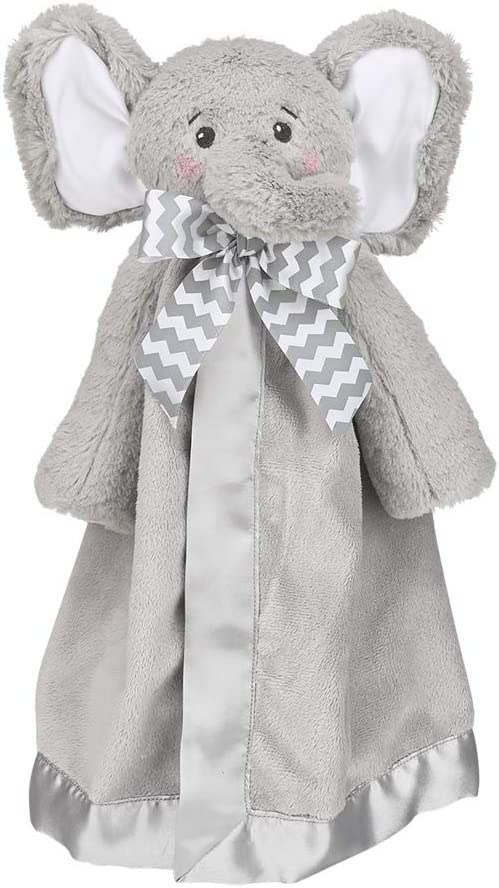 Bearington Baby Lil' Spout Snuggler, Gray Elephant Security Blanket